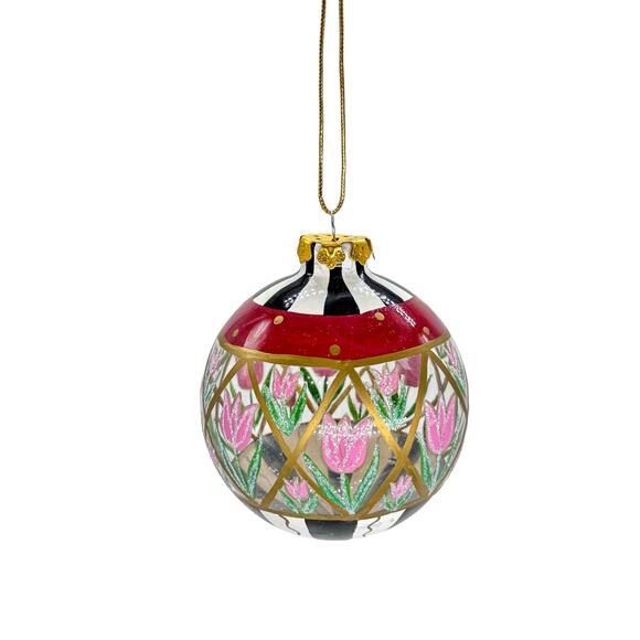 (4) Mackenzie-Childs-style Holiday Ornaments, “Vintage Circus Rose Arbor” - Picture 2 of 12